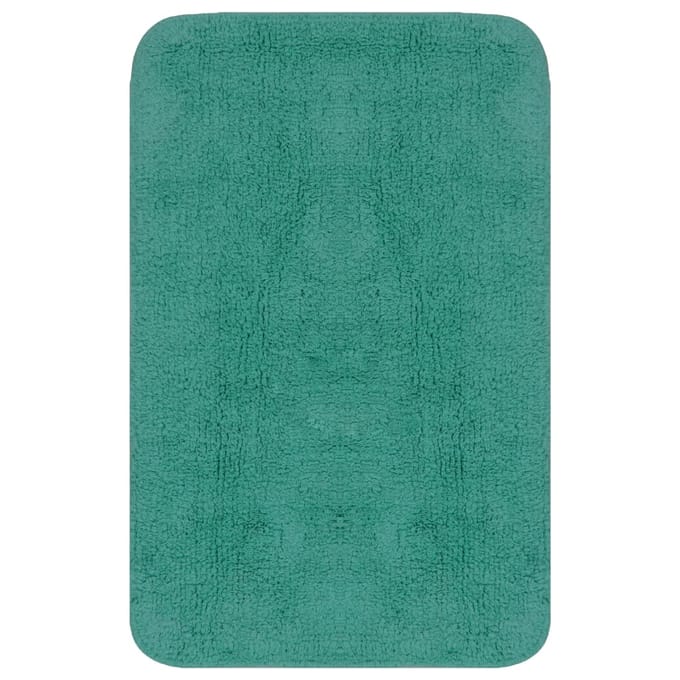 vidaXL - Badmattenset - stof - turquoise - 2-delig