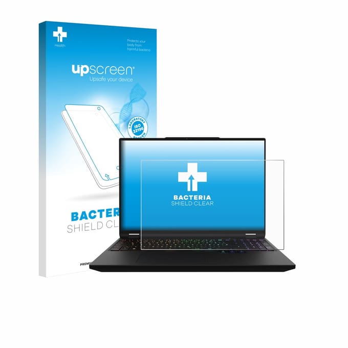 upscreen - Screenprotector voor XMG Apex 16 Max - Folie Beschermfolie transparant antibacterieel