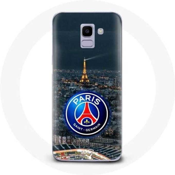 Hoesje - maniacase - Samsung Galaxy J6 2018 - Zwart - Flexibel - PSG Logo Eiffeltoren