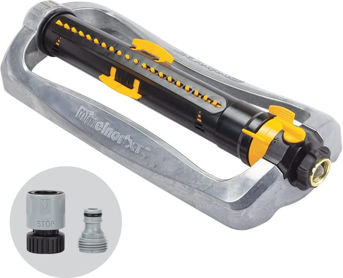 Turbo Sprinkler Bundle - Verstelbare Tuinberegenaar met Metaal, Zwart en Geel