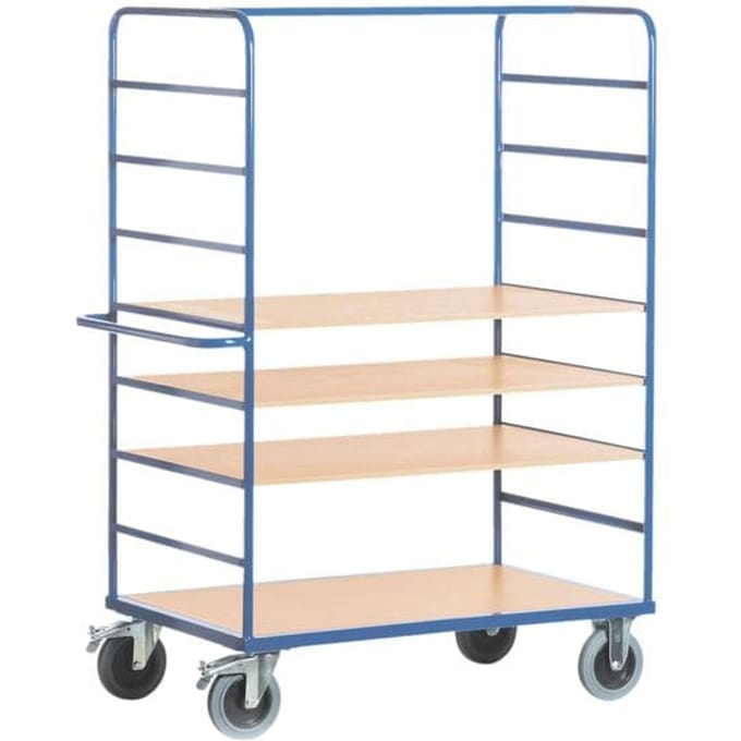 Etagewagen met 4 etages, L 1000 x B 700 mm, draagvermogen 600 kg