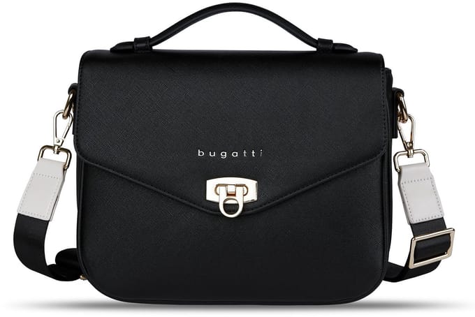bugatti schoudertas handtas Ella Classic Bag Black Saffiano zwart