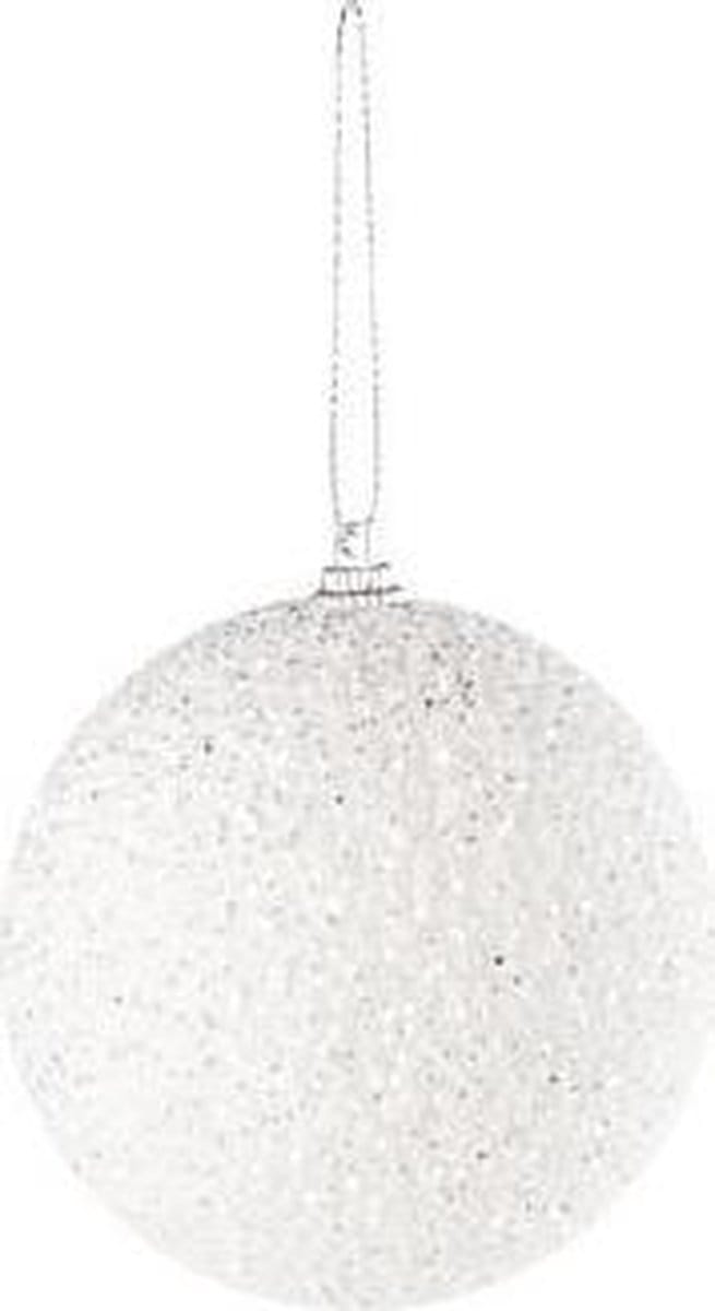 Kerstbal Wit Bol Kunststof 8xh8 (set van 12)