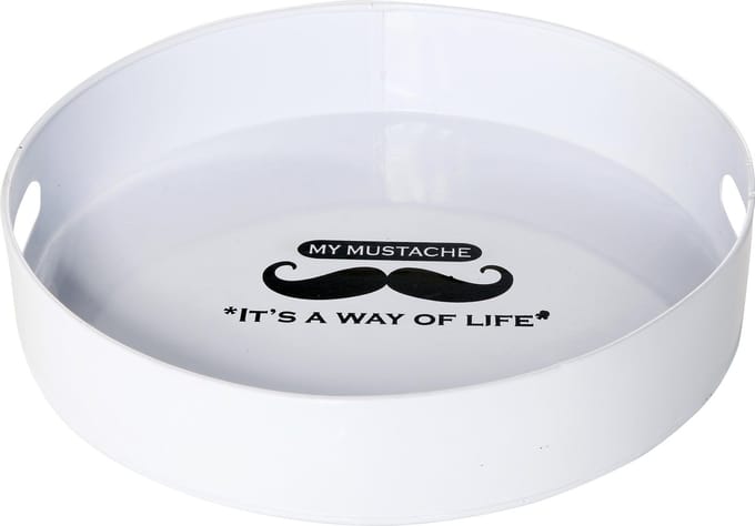 Cosy & Trendy Mustache Dienblad - Rond - Ø 35.5 cm x 6.5 cm