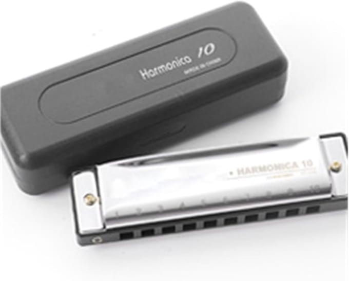 Mondharmonica - Blues Harmonica - Muziek Maken - 10 Gaten Ontwerp - One Size - Zilver