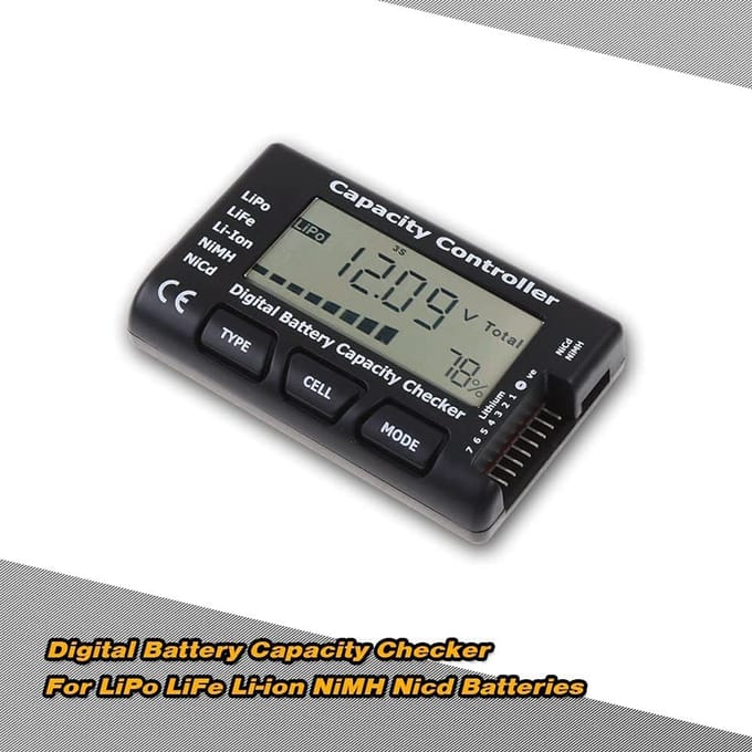 Batterij Capaciteitsmeter CellMeter RC-7 – Digitale Batterijmonitor voor LiPo, NiMH, NiCd – 2-7 Cellen