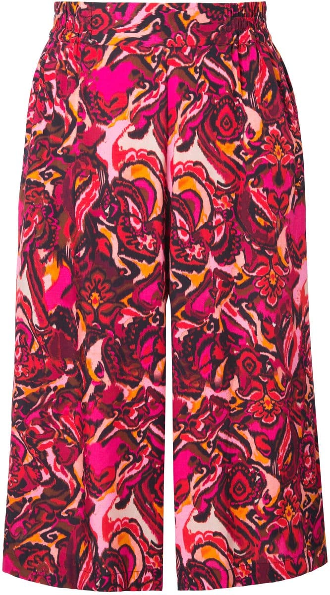 Studio Untold - Dames - Culotte wijde pijp all-over print - Bessenroze - Maat 42