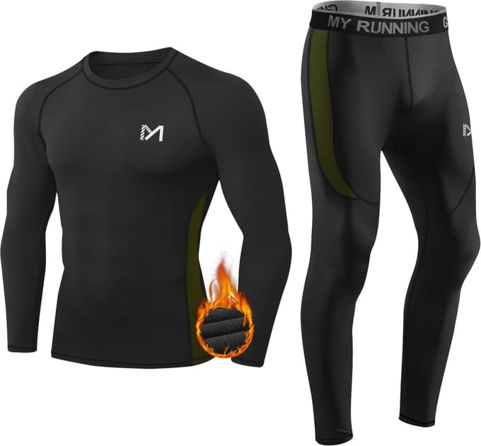 MEETHOO Thermo kleding set voor mannen en vrouwen - Thermo-ondergoed Heren Set -Zwart-S