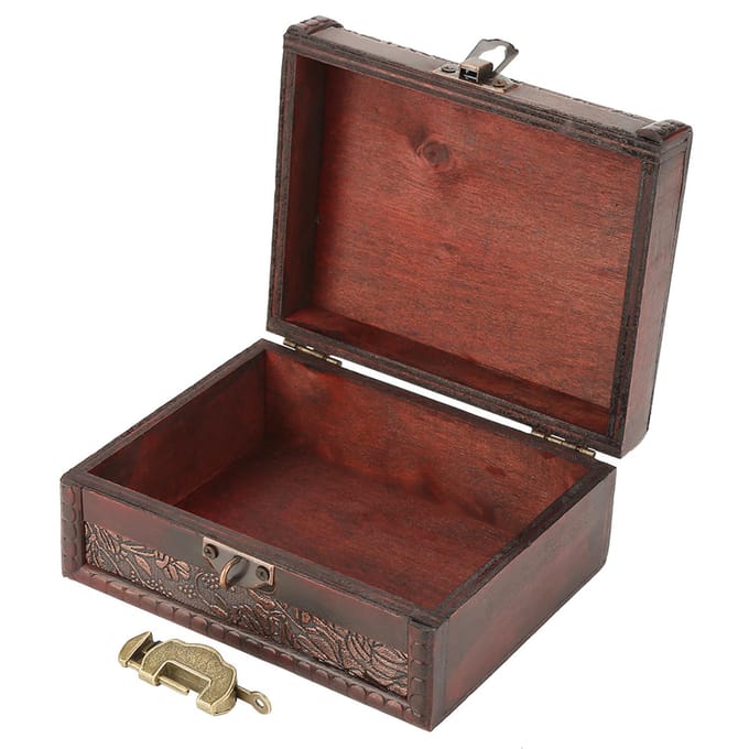 Retro Europese Stijl Houten Sieradendoos Sieraden Opbergkoffer black
