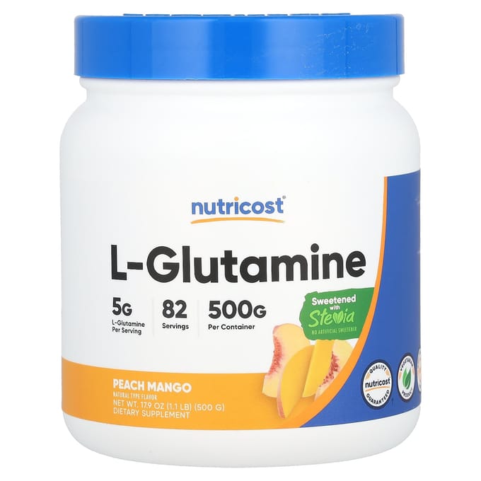 Nutricost, L-Glutamine, Pêche Mangue, 17,9 fl oz (500 g)
