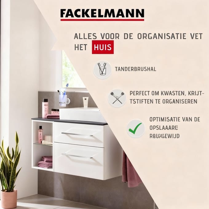 Tandpothouder van glas en chroom Fackelmann Vision