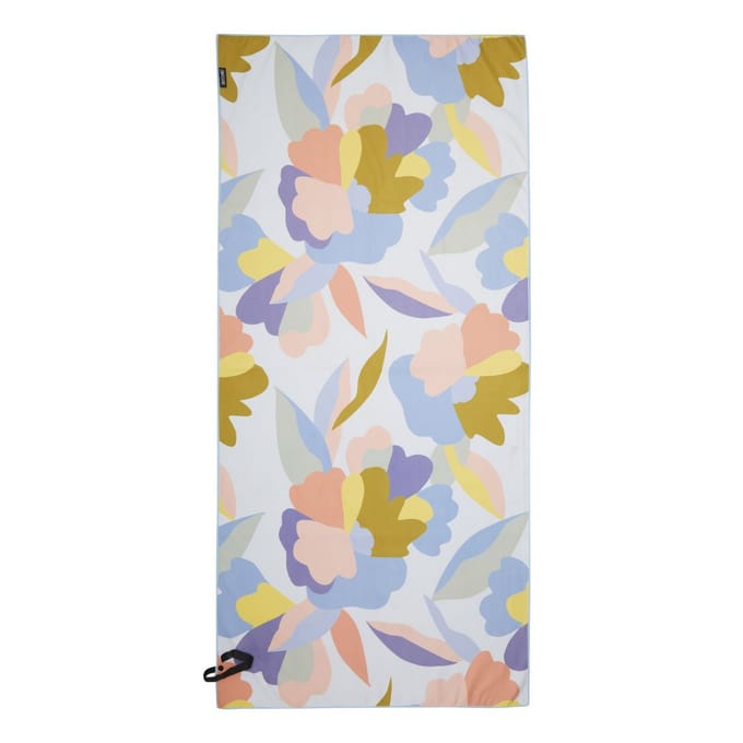 Regatta Abstract gebloemde microvezel strandhanddoek (Blauw/roze)