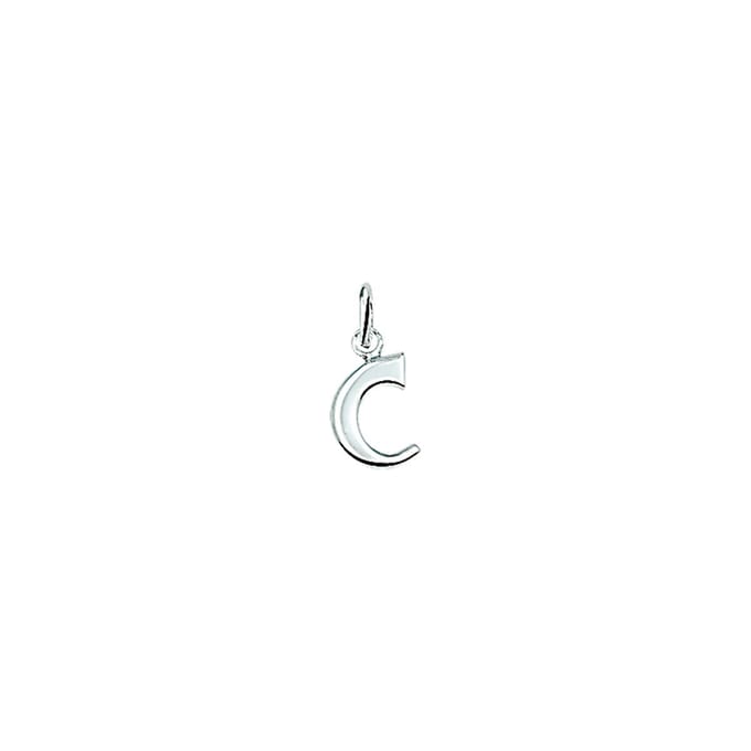 Zilver Gerhodineerde Hanger letter C 1330001