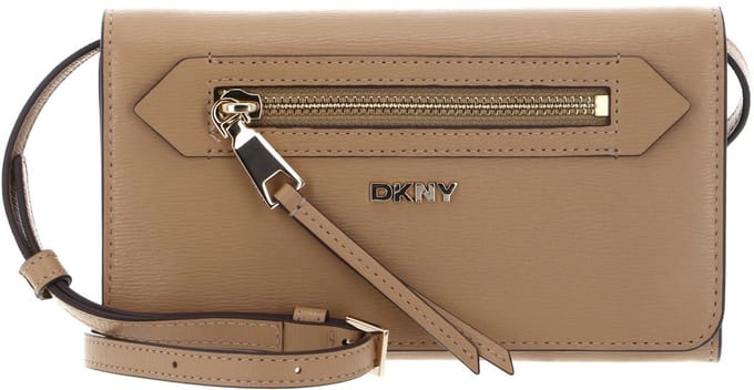 DKNY schoudertas portemonnee Bryant Ave Wallet Cappuccino Lichtbruin