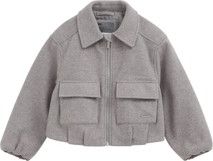 WE Fashion Meisjes oversized bomberjas met wollook