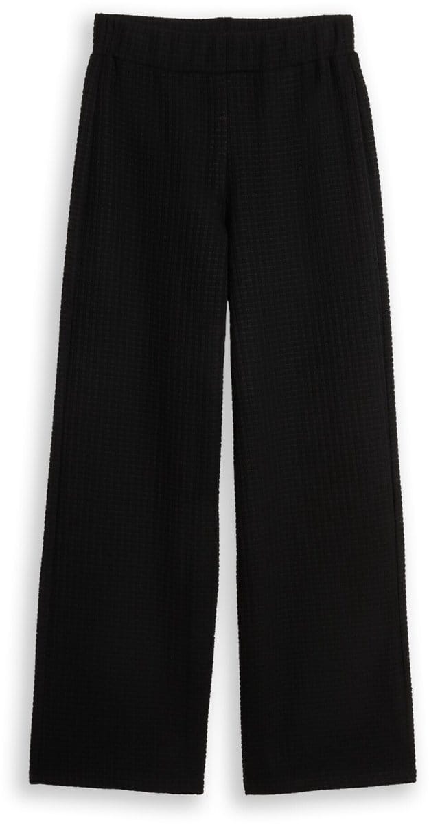 Tom Tailor Denim - Wide leg gebreide broek - Maat M - deep black