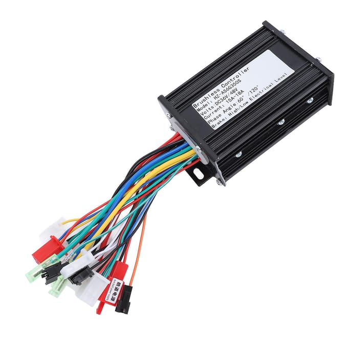 Scooter Motorcontroller 36V 48V 350W Aluminiumlegering Goede Warmteafvoer Borstelloze Motor black