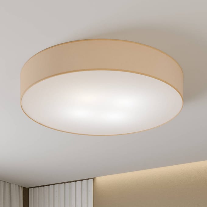 TK Lighting Plafondlamp Rondo, beige Ø 80 cm