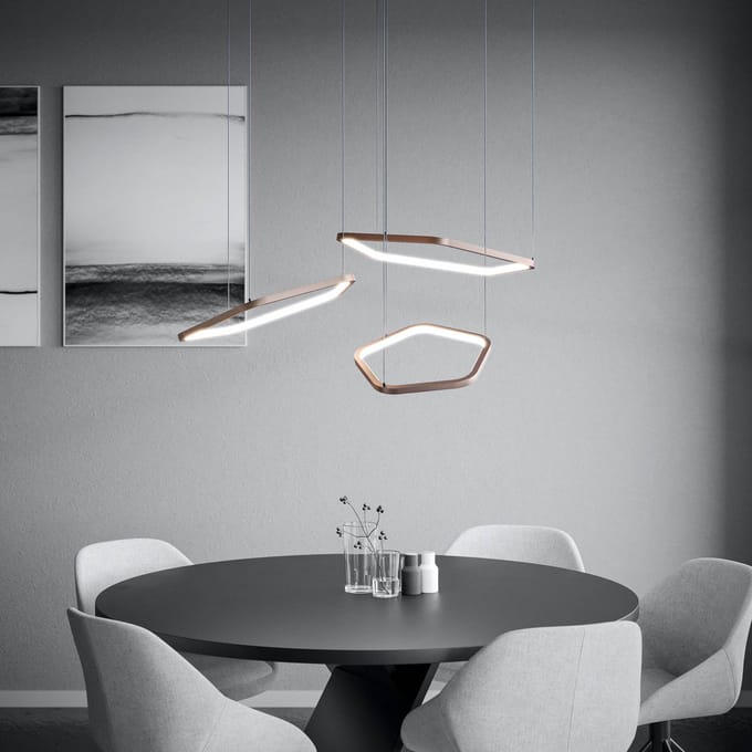 Stars of Light LED hanglamp Estrella, brons, 3-lamps, CCT