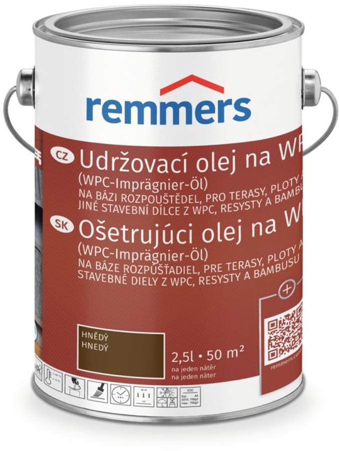 Remmers WPC impregnerende olie 2,5l, Bruin