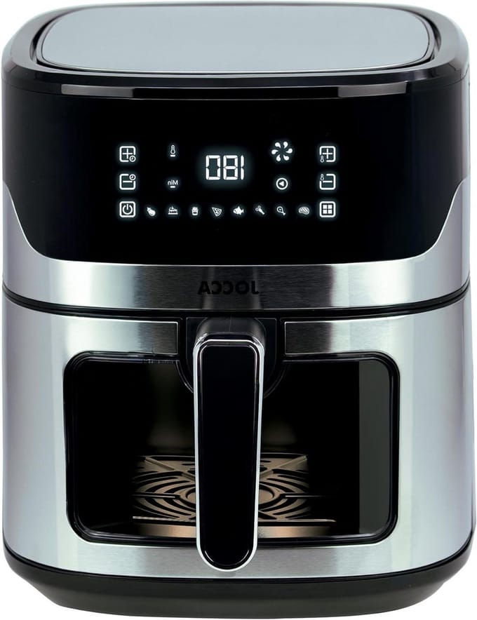 Heteluchtfriteuse - Airfryer - Gezond Koken - 8 Programma's - 65 Liter - Zilver Zwart
