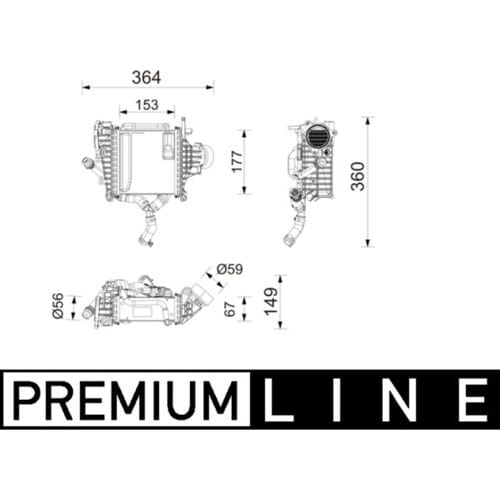 Intercooler, inlaatluchtkoeler BEHR *** PREMIUM LINE *** MAHLE CI 750 000P