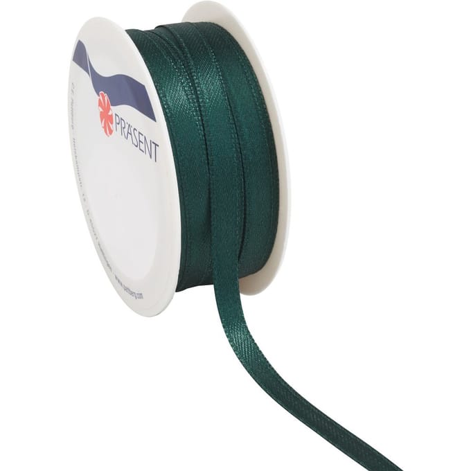 Satijnen lint, 6 mm - Donkergroen