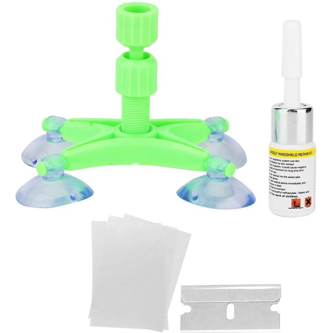 DIY Raamglas Ster en Barst Voorruit Herstel Auto Reparatieset green