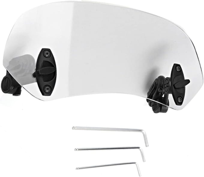 Motorfiets Windscherm - Verstelbare Deflector - Comfortabel Rijden - Universele Pasvorm - 31 cm Lengte - Transparant