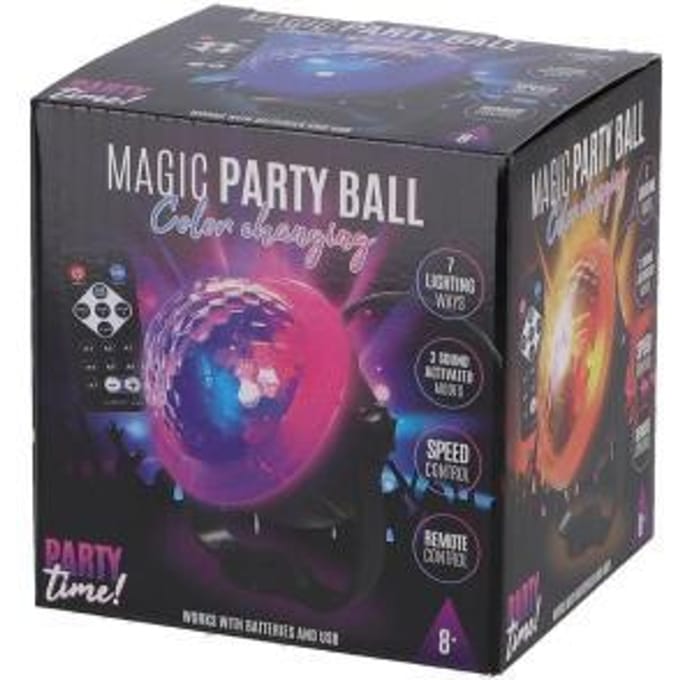 Party Time Magische Party Bal met Disco Effect + Afstandsbediening Zwart