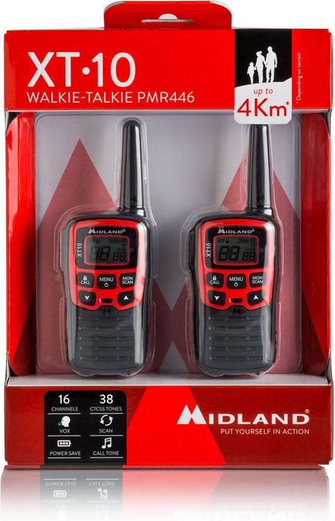 Midland XT10 - Portofoonset - Walkie Talkie - PMR446 - Set van 2 stuks - C1176