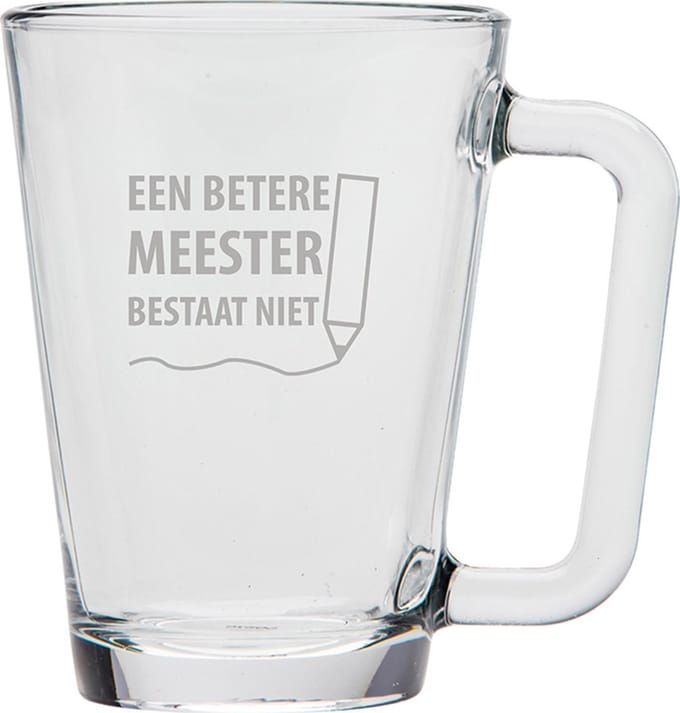 Gegraveerde theeglas 26cl een betere meester bestaat niet