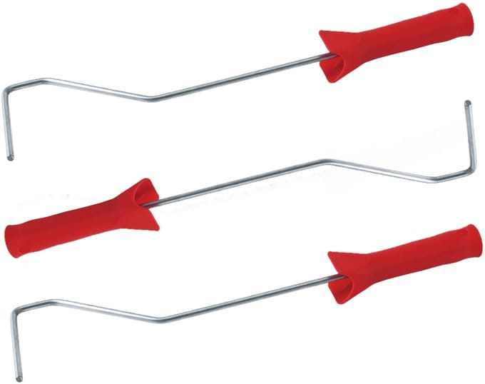 Sorex Muur/lak verfroller - Set van 3x stuks - lange beugel - verfbeugel - 10 cm - roller