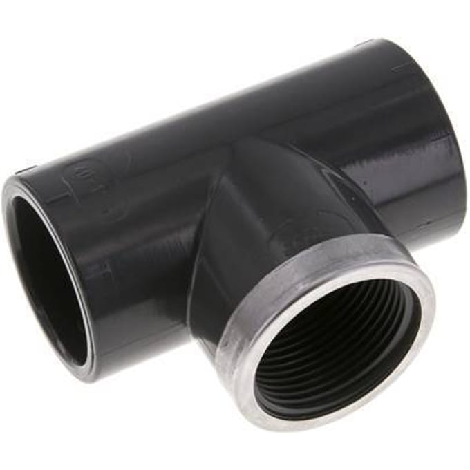 PVC T-Stuk Lijmmof 40mm x Binnendraad Rp1-1/4 ''