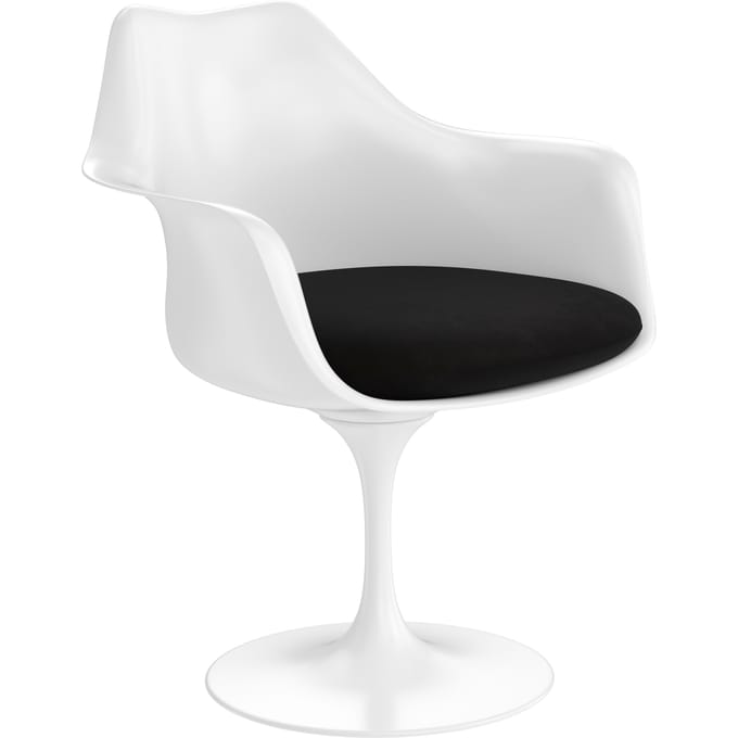 Knoll International Saarinen Tulip Armleunstoel - Eva 138 - nero - wit