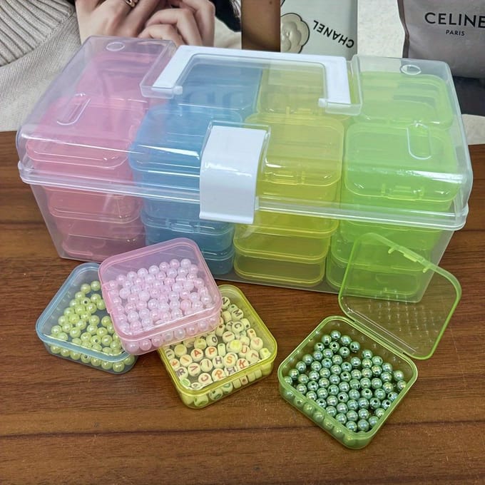 32 stuks/set plastic opbergdoos container, DIY knutselen kralen accessoires sorteerdoos, multifunctionele opbergdoos, sieraden nagel kralen organizer