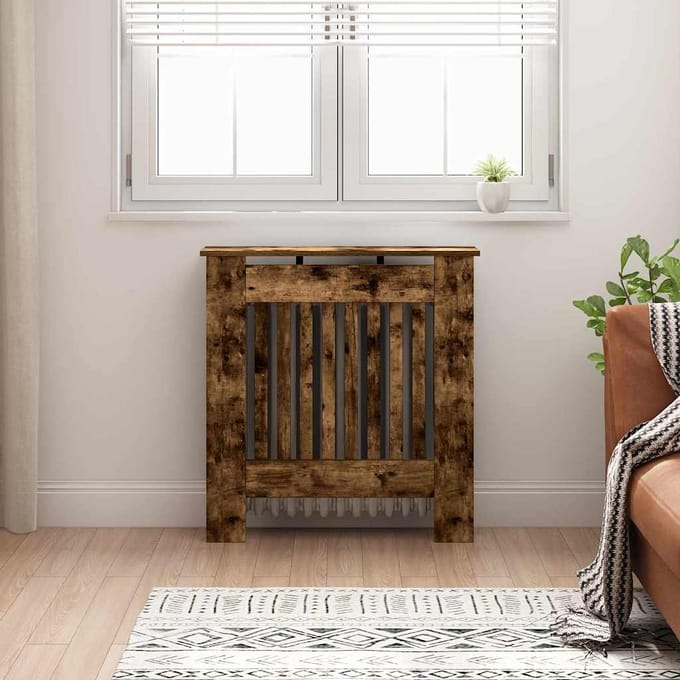 vidaXL Radiatorafdekking Gerookt eiken 78 x 19 x 81,5 cm Bewerkt hout