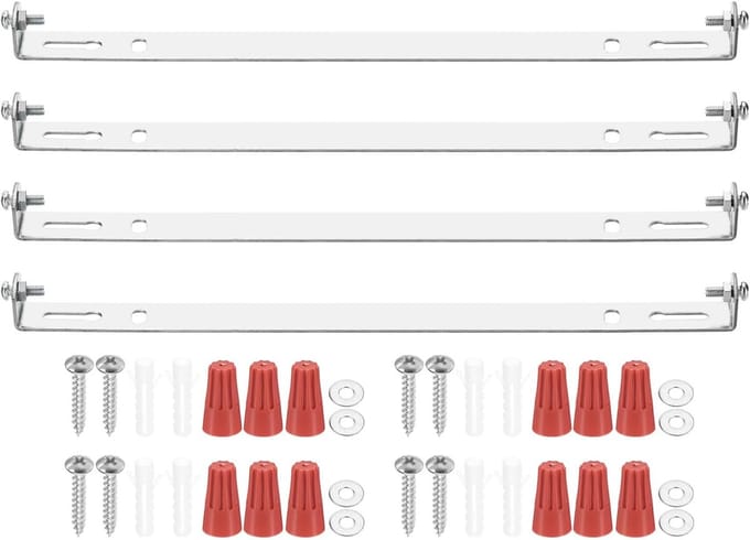 Universele Lamphouder - Montagebeugel Kit - Plafondlamp Bevestigen - Set van Vier - 180 mm Lengte - Zilver