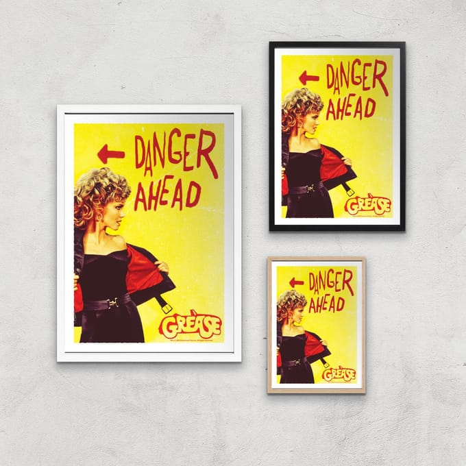 Grease Danger Road Giclee Art Print - A3 - White Hanger