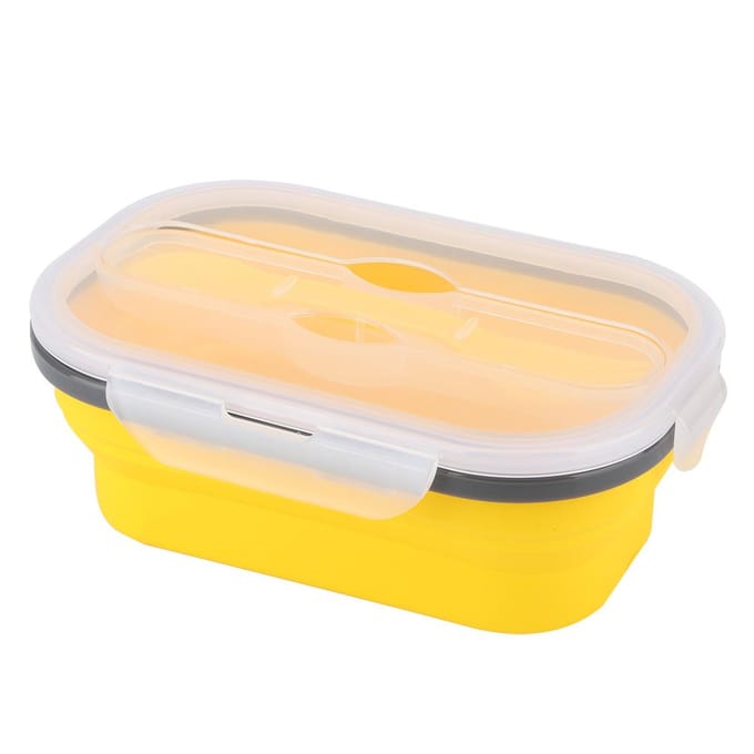 800ml Draagbare Siliconen Opvouwbare Lunchbox Bento Boxen Voedselcontainer voor Buitenreizen blauw