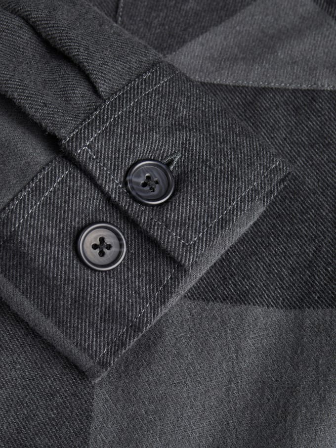 Produkt - Heren Overhemden Dean Check Overshirt - Grijs - Maat S