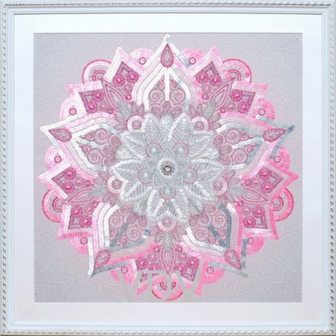 Borduurpakket met kralen/parels - VDV - Cushion - Kussen - 40 x 40 cm - Mandala