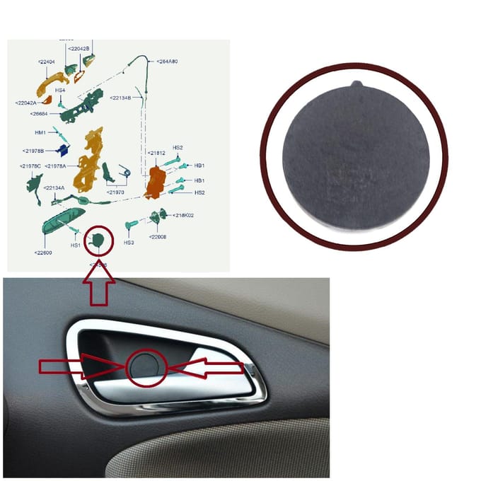 BDP1142 plaque de couverture de vis de poignée de porte avant intérieure noir 1550177 pour Ford Fiesta 2008-2012