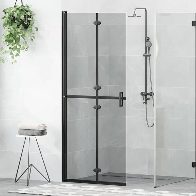 vidaXL - Inloopdouche - wand - Zwart - 80 - x - 6,5 - x - 190 - cm
