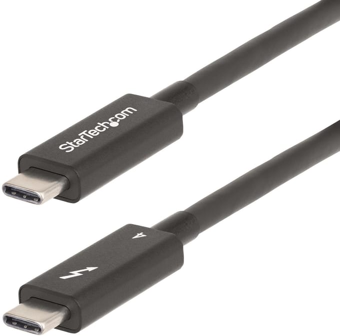 StarTech.com 6ft (2m) Active Thunderbolt 4 Cable, 40Gbps, 100W PD, 4K8K, Intel Certified, Compatible wThunderbolt 3USB 3.2DisplayPort (A40G2MB-TB4-CABLE) - USB-kabel
