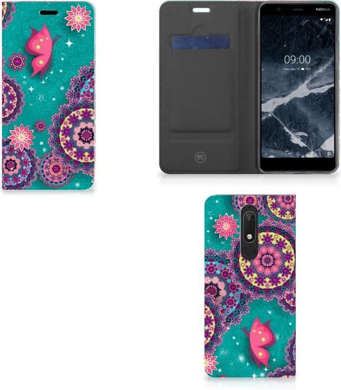 Nokia 5.1 (2018) Bookcase Cirkels en Vlinders