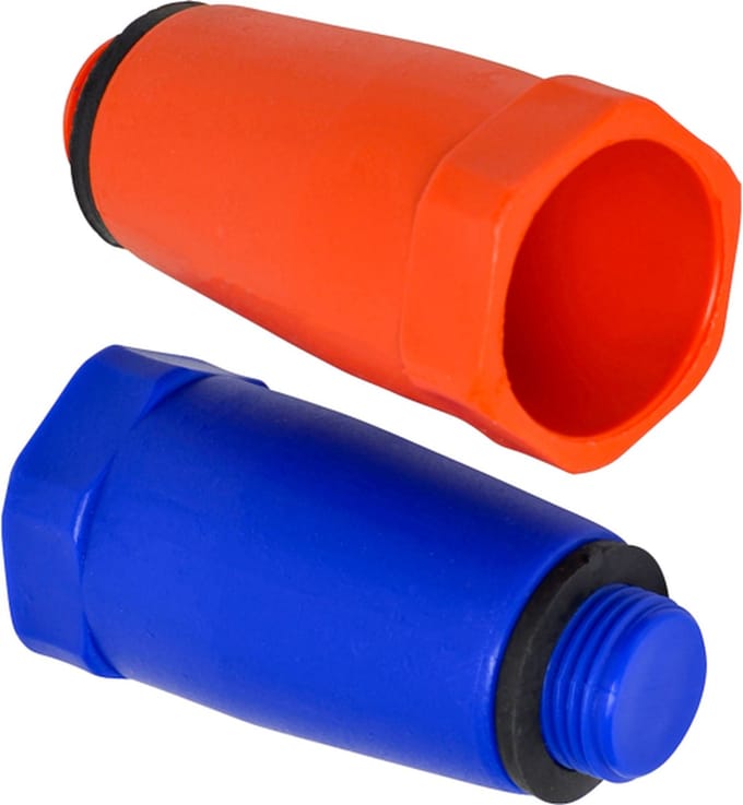 Bouwstop Kunststof Rood + Blauw 1/2M