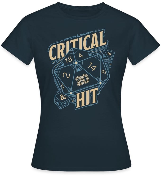 Dungeons And Dragons D20 Kubus Critical Hit T-Shirt Dames