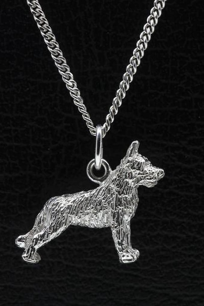 Zilveren Picardische herder ketting hanger - groot