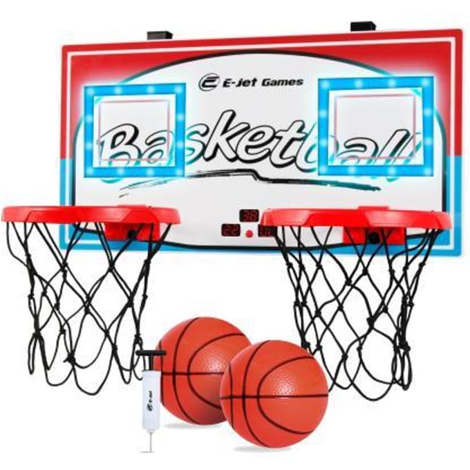 Basketbal Duo Hoop Deurset met LED - Incl. 2 Ballen, Pomp & Scorebord